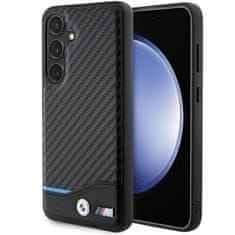 Bmw obal na Samsung Galaxy S24 PLUS Black Leather Carbon