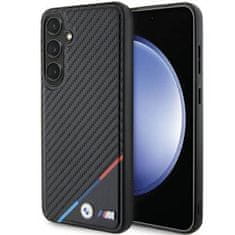Bmw obal na Samsung Galaxy S24 5G Black Carbon Tricolor Line MagSafe