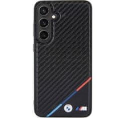Bmw obal na Samsung Galaxy S24 PLUS Black Carbon Tricolor Line MagSafe