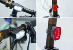 Solight Solight set nabíjecích cyklo svítilen, 160lm přední, zadní červená, Li-Ion, USB WN47
