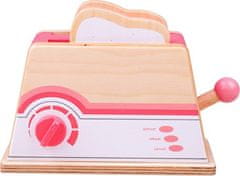 Bigjigs Toys Dřevěný toaster Meggy růžový