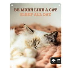 EBI D&D I LOVE HAPPY CATS kovová tabulka: ,,Be more like a cat sleep all day\" 20x25cm