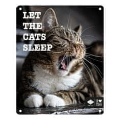EBI D&D I LOVE HAPPY CATS kovová tabulka: ,,Let the cats sleep\" 20x25cm