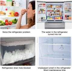Odstraňovač ucpání odtokových otvorů ledničky, Odstraňovač odtoků ledničky - odstraňuje odtoky, zápach, bakterie