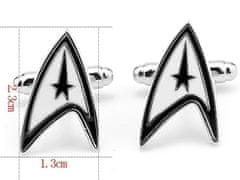 Camerazar Manžetové knoflíčky Star Trek, oxidovaný stříbrný kov, 1,5 cm x 2 cm