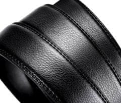 Camerazar Pánský automatický kožený pásek, černý, šířka 3.5mm, délka 131cm