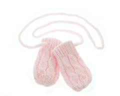 Baby Nellys Zimní pletené kojenecké rukavičky se vzorem - sv. růžové, 10cm (0-6m)