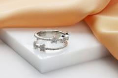 Brilio Silver Krásný pozlacený prsten s hvězdami RI095Y (Obvod 56 mm)
