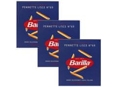 Barilla BARILLA Pennette Lisce - italské trubkové těstoviny, těstoviny penne 500g 3 baliki