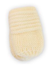 Baby Nellys Kojenecké rukavičky pletené, zimní - smetana, 10cm (0-6m)