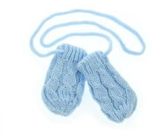 Baby Nellys Zimní pletené kojenecké rukavičky se vzorem - sv. modré, 10cm (0-6m)