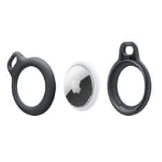Stand AirTag Secure Holder bezpečné pouzdro/klíčenka na Apple AirTag s karabinou černá