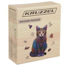 Wooden city Wooden - Dřevěné puzzle - kouzelná kočka 130 dílků..