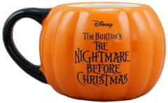 CurePink Keramický hrnek Disney|Nightmare Before Christmas|Ukradené Vánoce: Pumpkin (objem 300 ml)