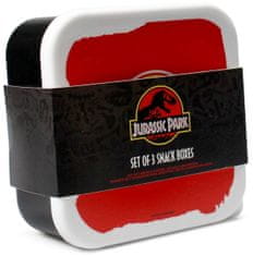 CurePink Plastové boxy na svačinu Jurassic Park|Jurský park: Welcome (14 x 6 x 14 cm)