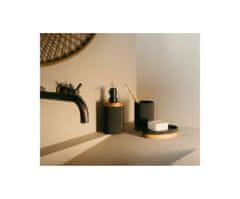 Andrea House , Koupelnový dávkovač ze dřeva a pryskyřice v černé barvě | černá / hnědá