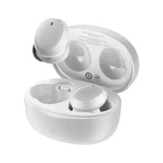 BASEUS Bezdrátová sluchátka TWS Bluetooth 5.2 vodotěsná IP55 bílá Baseus Bowie E2