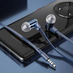 DUDAO Sluchátka do uší s dálkovým ovládáním a mikrofonem 35 mm mini jack modrá X13S Dudao