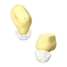 BASEUS Bezdrátová sluchátka do uší Bluetooth 5.3 žlutá Baseus Encok WM01 TWS