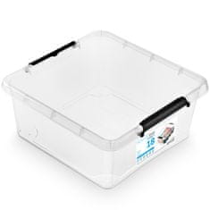 EDANTI Plastový Úložný Box S Víkem Uzavíratelný Krabicka Organiser Na Oblečení 18 L