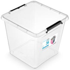EDANTI Plastový Úložný Box S Víkem Uzavíratelný Krabicka Organiser Na Oblečení 36 L