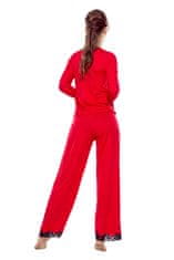 Eldar Dámské pyžamo s dlouhým rukávem a dlouhé kalhoty Arleta Eldar červená černá S