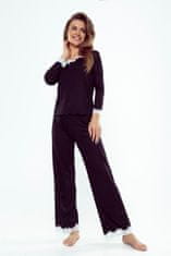 Eldar Dámské pyžamo s dlouhým rukávem a dlouhé kalhoty Arleta Eldar černá ecru 3XL