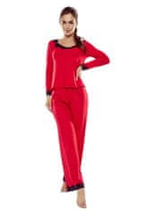 Eldar Dámské pyžamo s dlouhým rukávem a dlouhé kalhoty Arleta Eldar červená černá S