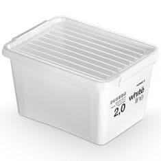 EDANTI Plastový Úložný Box S Víkem Uzavíratelný Krabicka Organiser Na Oblečení Bílý 2 L