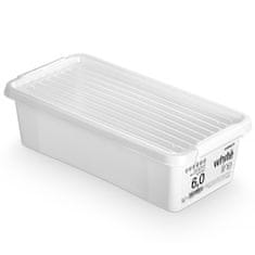 EDANTI Plastový Úložný Box S Víkem Uzavíratelný Krabicka Organiser Na Oblečení Bílý 6 L