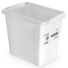 EDANTI Plastový Úložný Box S Víkem Uzavíratelný Krabicka Organiser Na Oblečení Bílý 30 L