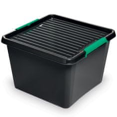 EDANTI Plastový Úložný Eco Box S Víkem Uzavíratelný Organiser Pro Garáž Dílny 32 L