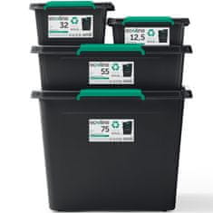 EDANTI Plastový Úložný Eco Box S Víkem Uzavíratelný Organiser Pro Garáž Dílny 25 L