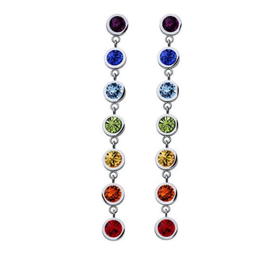 Dlouhé náušnice s barevnými krystaly Balance Post Chakra 42162.MUL.E