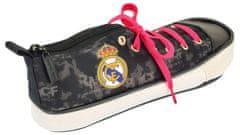 FotbalFans Penál Real Madrid FC, černo-bílý, tvar boty, zip