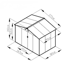 IWHOME Zahradní domek ARES C 5,29 m² antracit IWH-10230003