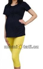 Be MaaMaa Těhotenské barevné legíny 3/4 délky - žlutá, vel. XL