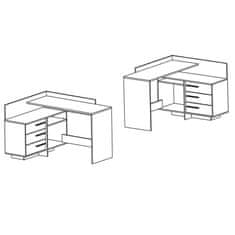 IDEA nábytek idea psací stůl rohový thales 484881 dub/bílá