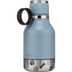 Asobu Nerezová termoska na vodu s psí miskou Modrá