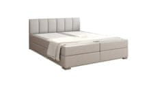 KONDELA Boxspringová postel 160x200, světle šedá, RIANA KOMFORT látka 215 x 160 x 90 cm
