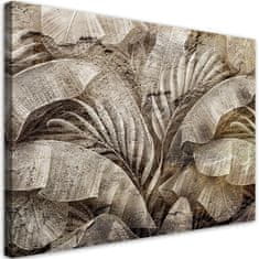 shumee Obraz na plátně, palmové listy džungle na imitaci betonu - 60x40