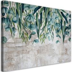 shumee Obraz na plátně, zelené listy na betonovém pozadí - 60x40