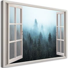 shumee Obraz na plátně, Pohled z okna, Les v mlze, příroda - 60x40