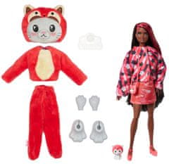 Mattel Barbie Cutie Reveal Barbie v kostýmu - kotě v červeném kostýmu pandy HRK22