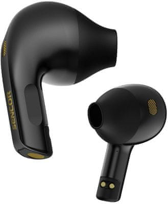  moderní bezdrátová sluchátka do uší sencor sep560 stylové pouzdro špičkový zvuk enc technologie kvalita handsfree 