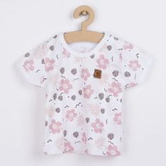 KOALA Kojenecké tričko s krátkým rukávem Flowers, vel. 74 (6-9m) Růžová