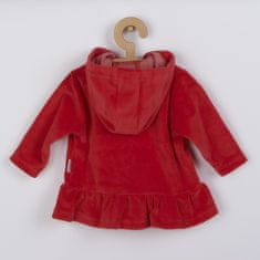 NEW BABY Semišková mikinka s kapucí Baby červená, vel. 62 (3-6m) Červená
