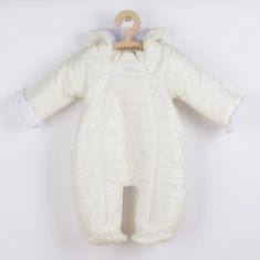 NEW BABY Zimní kojenecká kombinéza s kapucí a oušky Pumi cream, vel. 62 (3-6m) Béžová