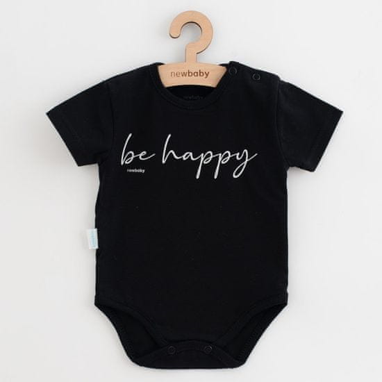 NEW BABY Kojenecké bavlněné body s krátkým rukávem Be Happy