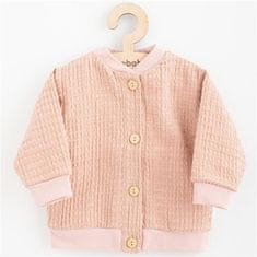 NEW BABY Kojenecký mušelínový kabátek Comfort clothes růžová 80 (9-12m) Růžová